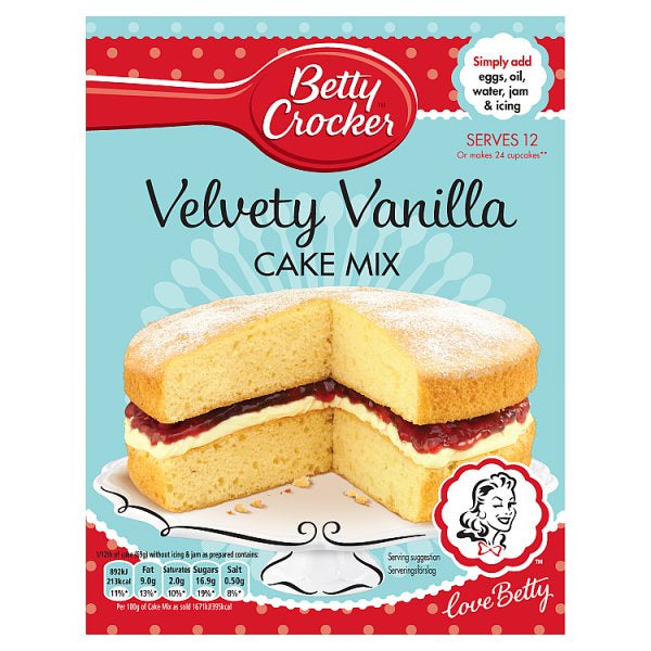 Betty Crocker Velvety Vanilla Cake Mix 425g (4976596058171)