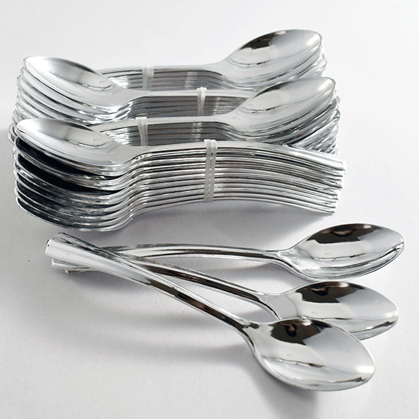 Mini Silver Tasting Spoons - 50 Pk