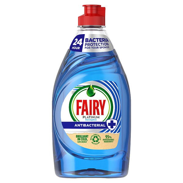 Fairy Platinum Antibacterial Washing Up Liquid Eucalyptus 383ml*