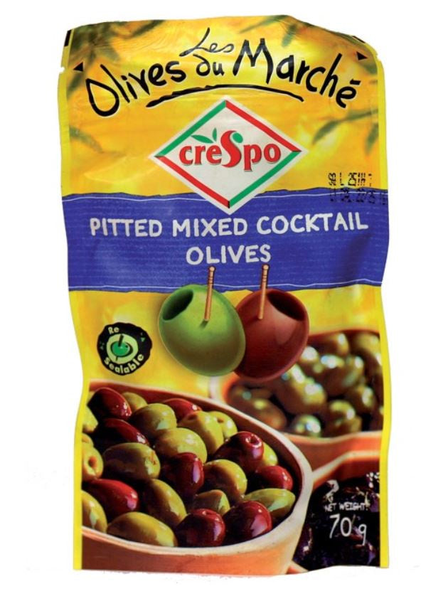Crespo Pitted Mixed Cocktail Olives 70g (4979235160123)