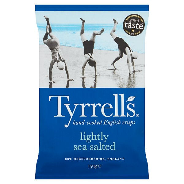 Tyrrells Hand Cooked English Crisps Lightly Sea Salted 150g