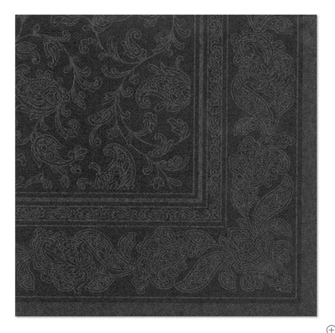 Royal Collection Napkins Ornaments 40x40cm (20pk) -Black