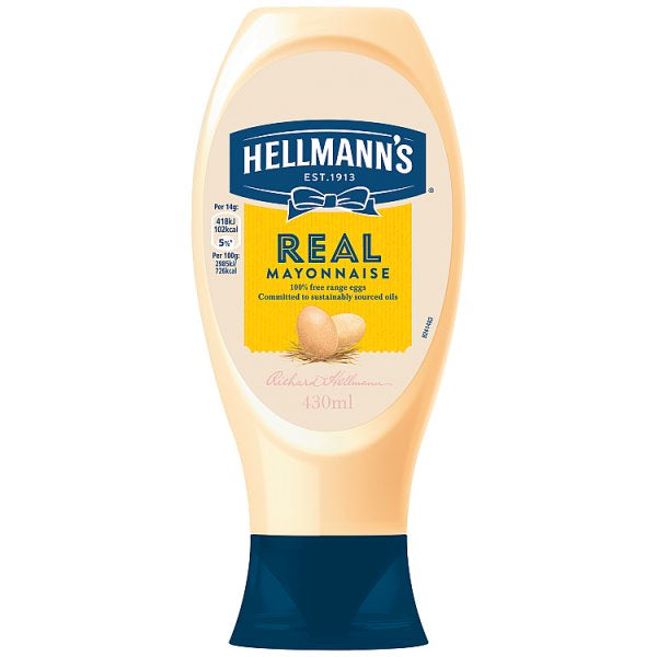 Hellmann's Real Mayonnaise Squeezy 430ml* (4979236536379)