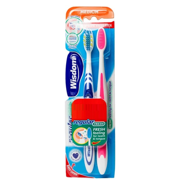 Wisdom Medium Toothbrush Twin Pk (5004696387643)