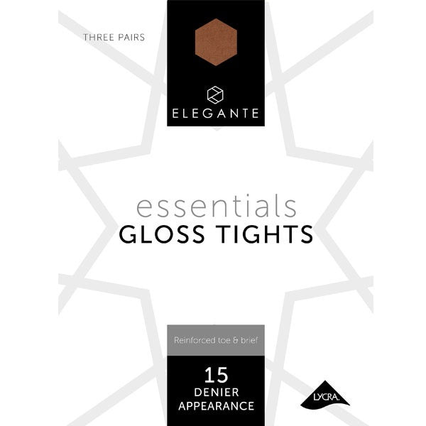 Elegante 15D Essential Gloss Bronze Tights XL (3pk)