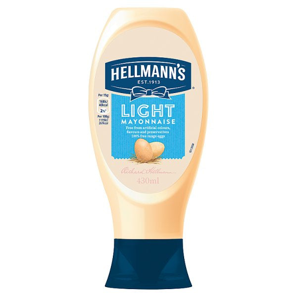 Hellmann's Light Mayonnaise Squeezy 430ml (4979236405307)