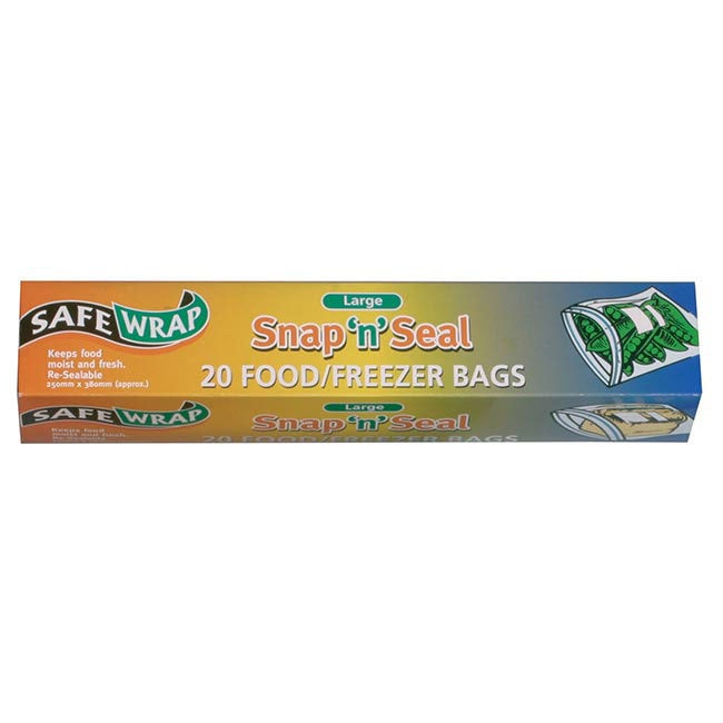 Safewrap 20 Snap N Seal Bag 10x15" (4979860996155)